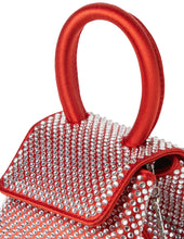 Load image into Gallery viewer, Red and White Strass Satin Mini Liza