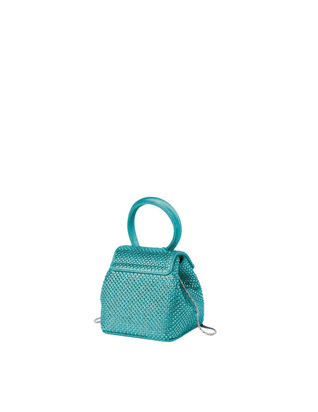 Load image into Gallery viewer, Turquoise Strass Satin Mini Liza