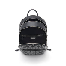 Load image into Gallery viewer, Black Backpack Michelangelo in Grained Leather With White Logo Pattern