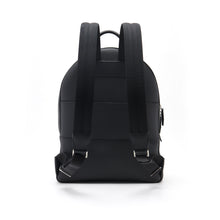 Load image into Gallery viewer, Black Backpack Michelangelo in Grained Leather With White Logo Pattern