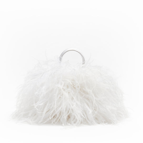 Load image into Gallery viewer, White Feathers Satin Mini Liza
