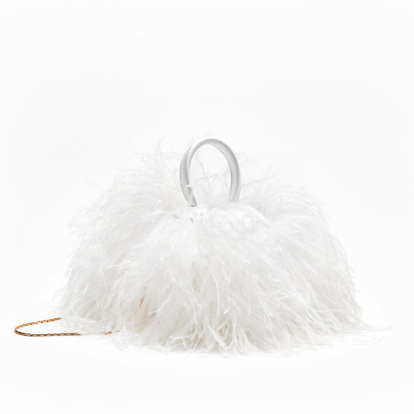 Load image into Gallery viewer, White Feathers Satin Mini Liza
