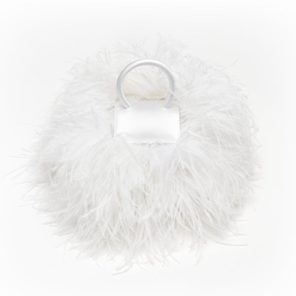 Load image into Gallery viewer, White Feathers Satin Mini Liza