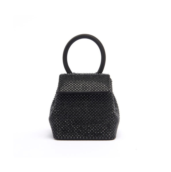 Load image into Gallery viewer, Black Strass Satin Mini Liza