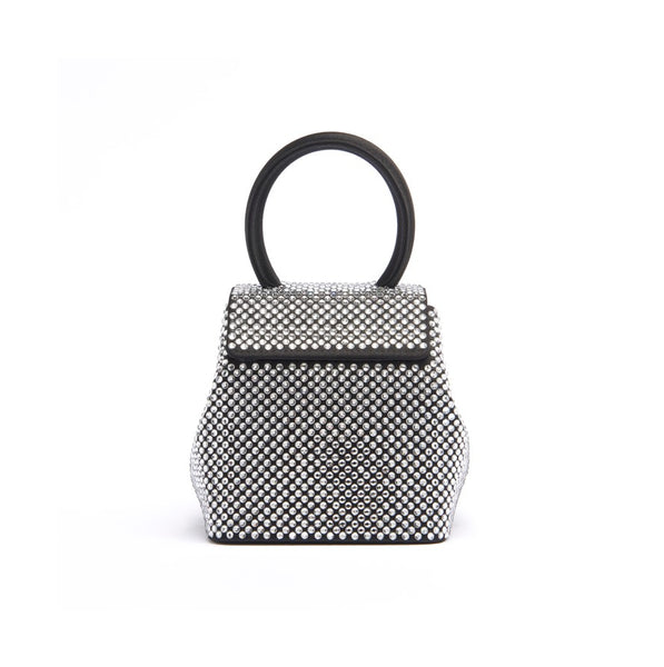 Load image into Gallery viewer, Black and White Strass Satin Mini Liza