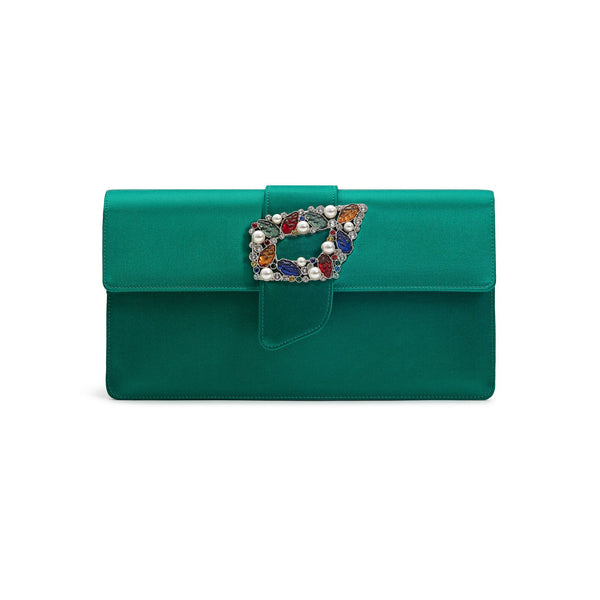Load image into Gallery viewer, Green Tutti Frutti Clutch
