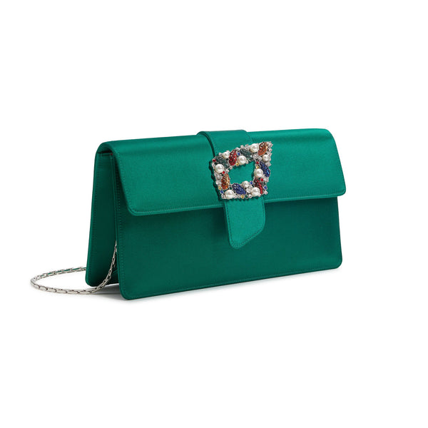 Load image into Gallery viewer, Green Tutti Frutti Clutch