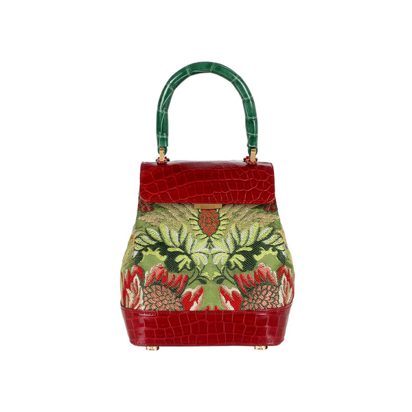 Load image into Gallery viewer, Liza Small in Red with Gold and Silver Threads