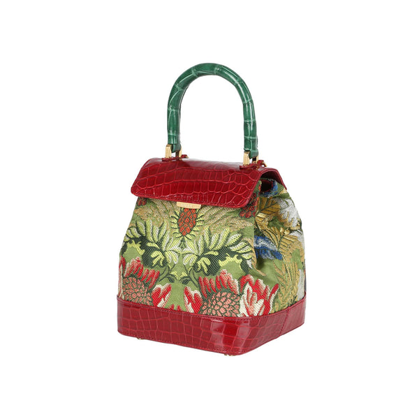 Load image into Gallery viewer, Liza Small in Red with Gold and Silver Threads