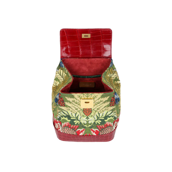 Load image into Gallery viewer, Liza Small in Red with Gold and Silver Threads