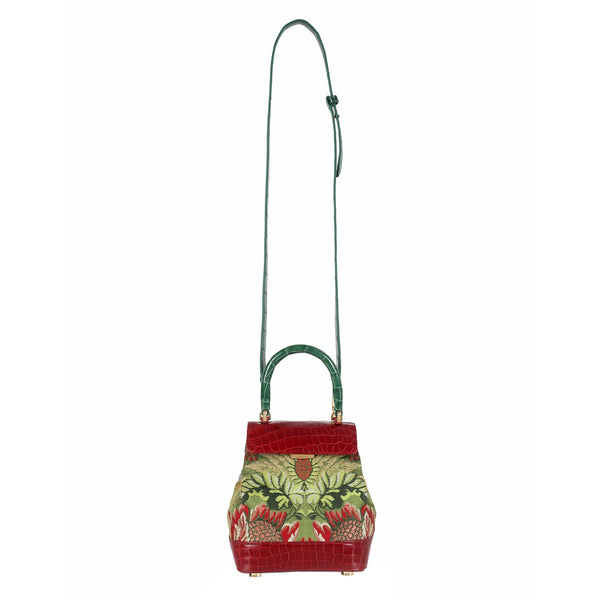 Load image into Gallery viewer, Liza Small in Red with Gold and Silver Threads