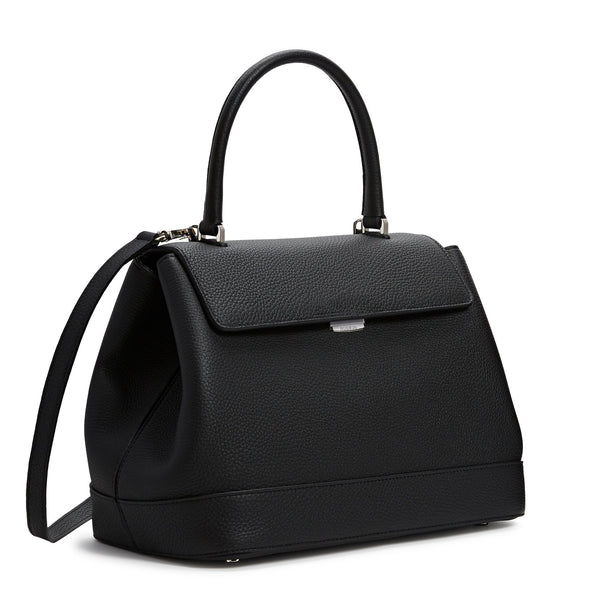 Load image into Gallery viewer, Black Grained Leather Large Liza Bag