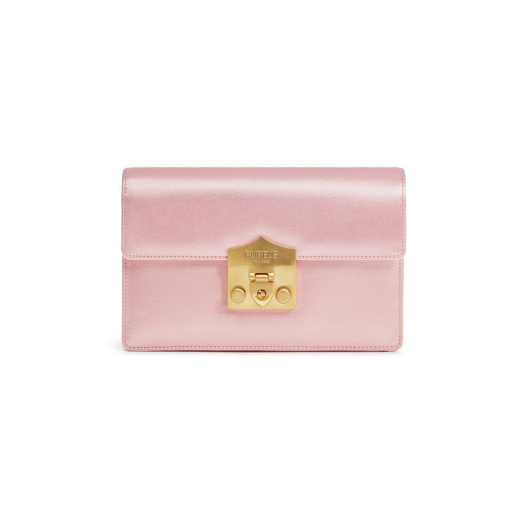 Baby Pink Satin Flash Wallet Clutch