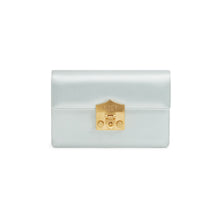 Load image into Gallery viewer, Baby Blue Satin Flash Wallet Clutch