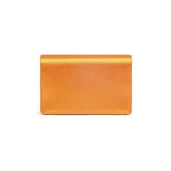 Load image into Gallery viewer, Orange Satin Flash Wallet Clutch