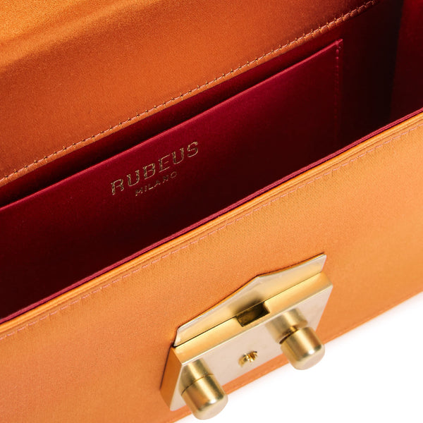 Load image into Gallery viewer, Orange Satin Flash Wallet Clutch