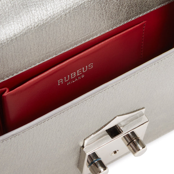 Load image into Gallery viewer, Silver Calfskin Flash Wallet Clutch