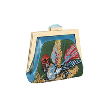 Load image into Gallery viewer, Small Mydas in “Birds” Green Embroidered Lampas
