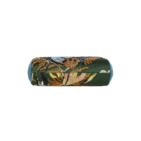 Cargar imagen en el visor de la galería, Small Mydas in “Birds” Green Embroidered Lampas
