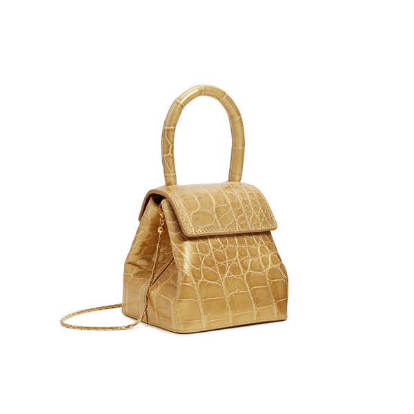Load image into Gallery viewer, Gold Crocodile Mini Liza