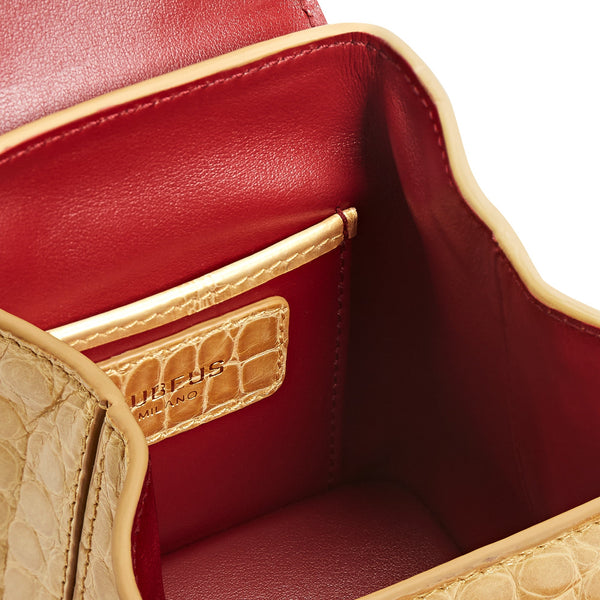 Load image into Gallery viewer, Gold Crocodile Mini Liza