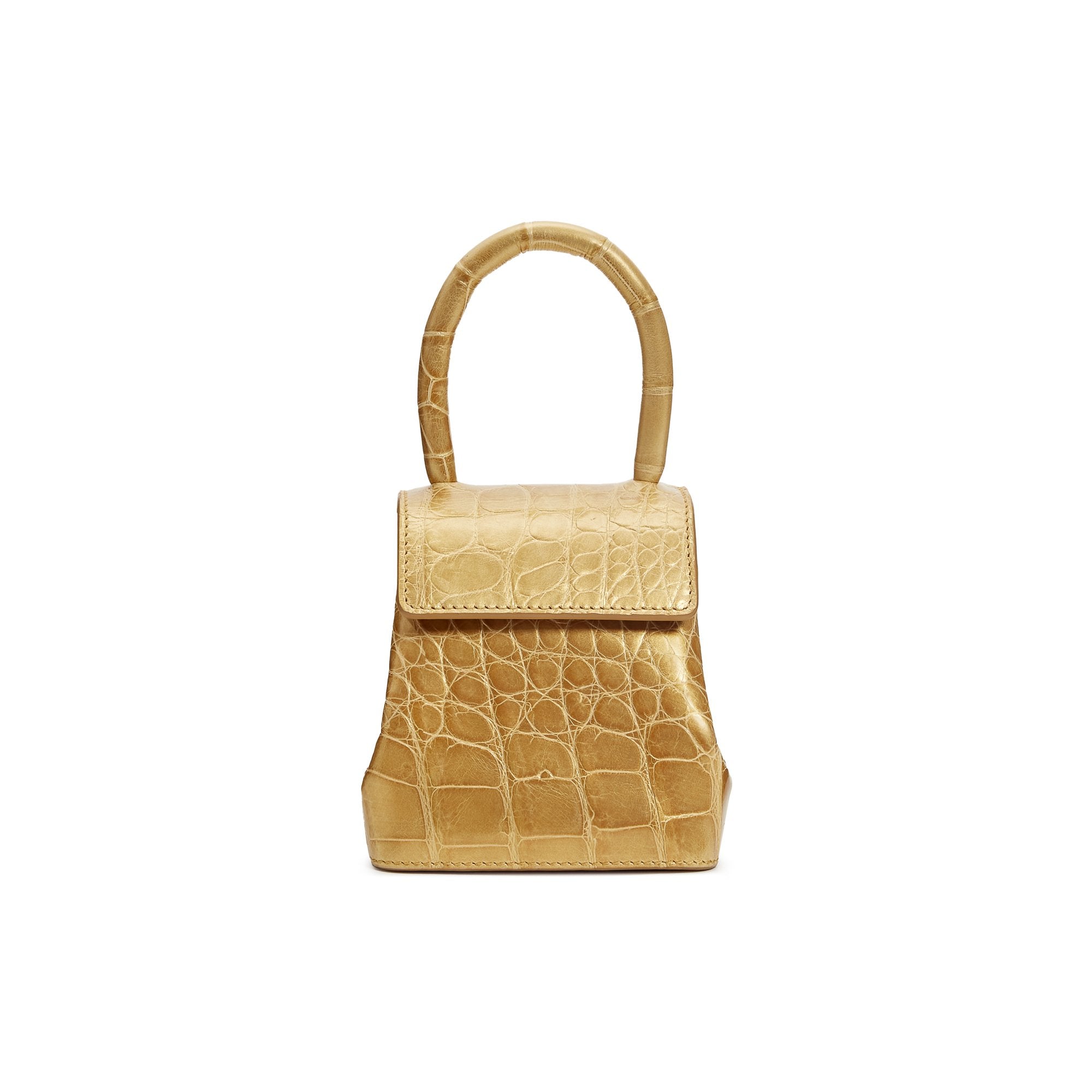 Gold Mini Liza Top Handle Bag Rubeus Milano