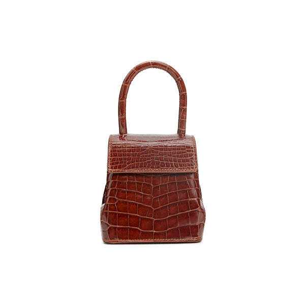 Cargar imagen en el visor de la galería, Cognac Crocodile Mini Liza