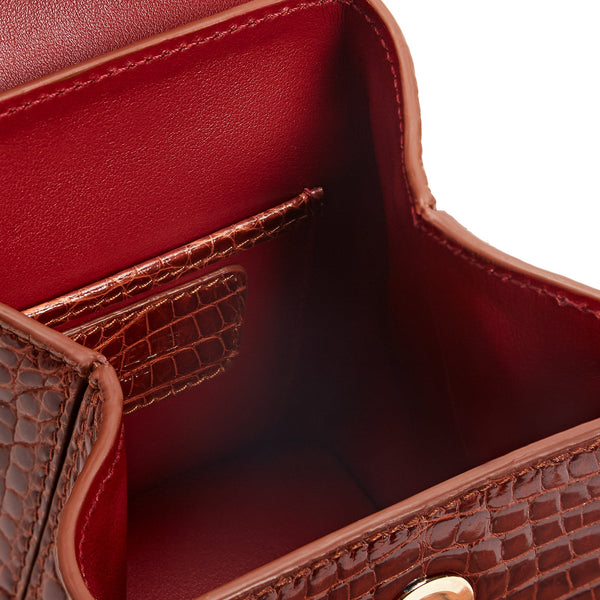 Cargar imagen en el visor de la galería, Cognac Crocodile Mini Liza