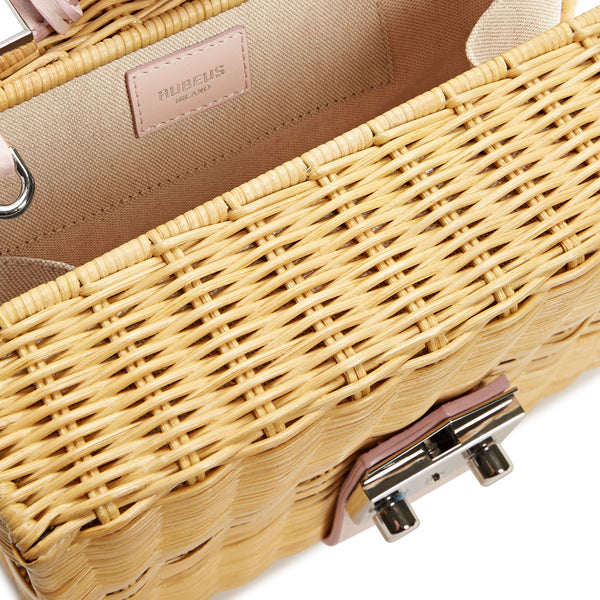 Load image into Gallery viewer, Pink Calfskin Flash Straw Bag