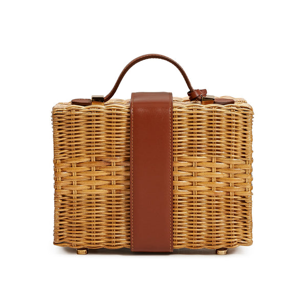 Load image into Gallery viewer, Siena Calfskin Flash Straw Bag