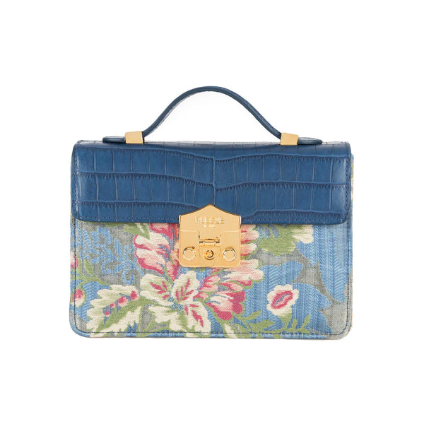 Load image into Gallery viewer, Small Flash Natale Bag in Light Blue Lampas
