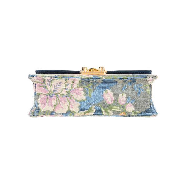 Load image into Gallery viewer, Small Flash Natale Bag in Light Blue Lampas
