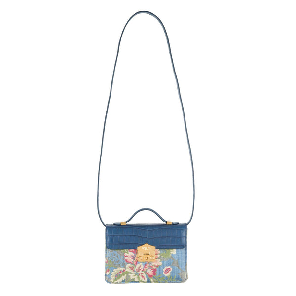 Load image into Gallery viewer, Small Flash Natale Bag in Light Blue Lampas
