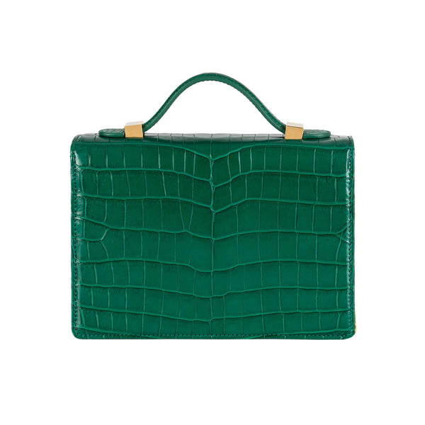 Load image into Gallery viewer, Small Flash Natale Bag in Green Jacquard