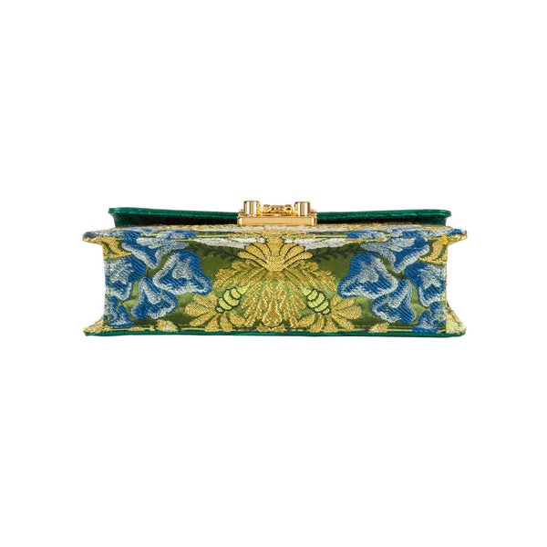 Load image into Gallery viewer, Small Flash Natale Bag in Green Jacquard