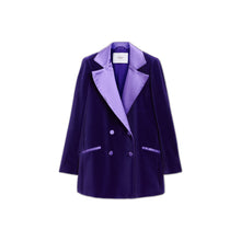 Load image into Gallery viewer, Violet Maxi Silk Rever Double Breasted Blazer