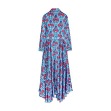 Load image into Gallery viewer, Blue Silk Flower Print Dress