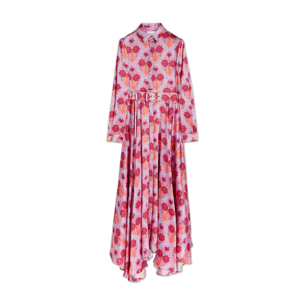 Load image into Gallery viewer, Pink Silk Flower Print Dress