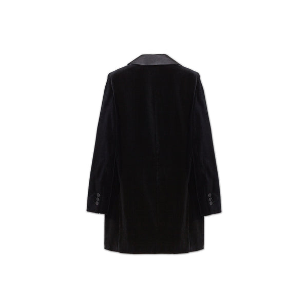 Load image into Gallery viewer, Black Maxi Silk Rever Double Breasted Dress