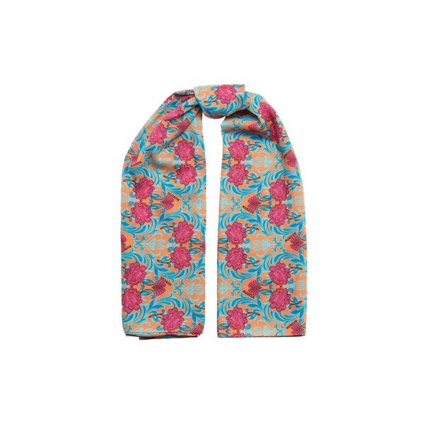 Load image into Gallery viewer, Venetian Peonies Orange Scarf