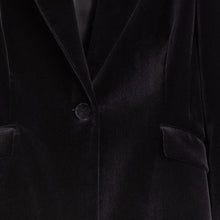 Cargar imagen en el visor de la galería, Black Single Breasted Velvet Blazer