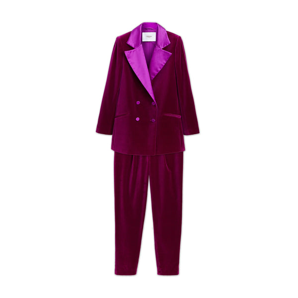 Load image into Gallery viewer, Fuchsia Velvet Trousers