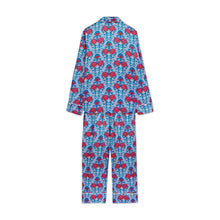 Load image into Gallery viewer, Blue Silk Flower Print Pijama
