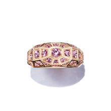 Load image into Gallery viewer, Pink Sapphire Duomo Ring Full Pave