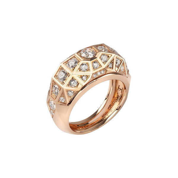 Load image into Gallery viewer, Rose Gold Duomo Ring Pave