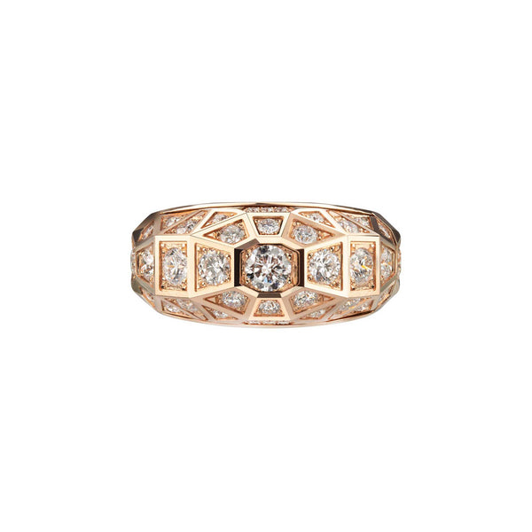 Load image into Gallery viewer, Rose Gold Duomo Ring Pave