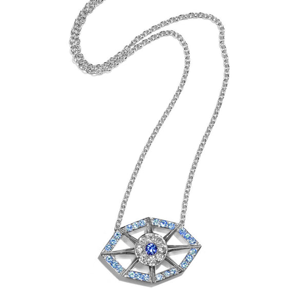 Load image into Gallery viewer, Fortune Blue Sapphires Pendant