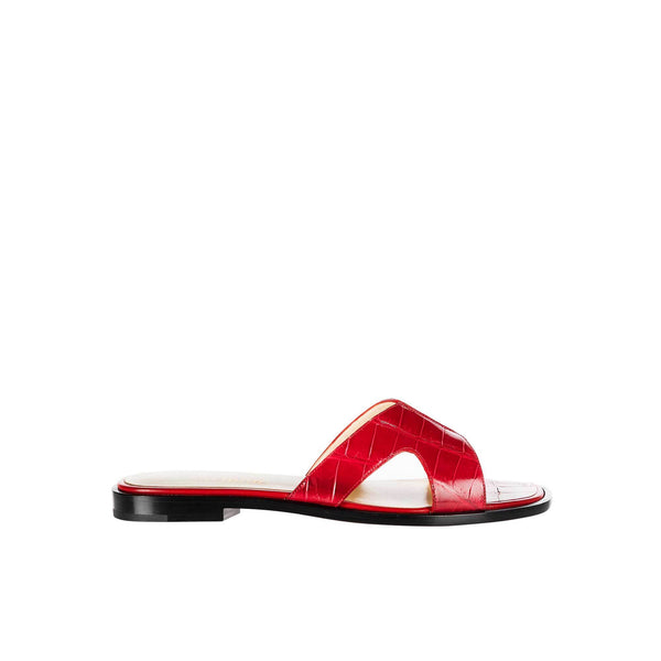 Load image into Gallery viewer, Red Crocodile Butterfly Sandals