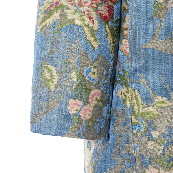 Load image into Gallery viewer, Oversized Coat In Light Blue Lamé Lampas Brocade
