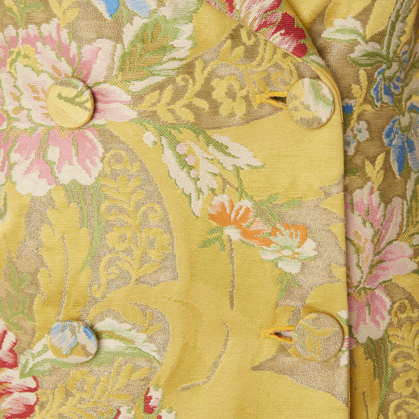 Load image into Gallery viewer, Double Breasted Coat In Gold Lamé Lampas Brocade